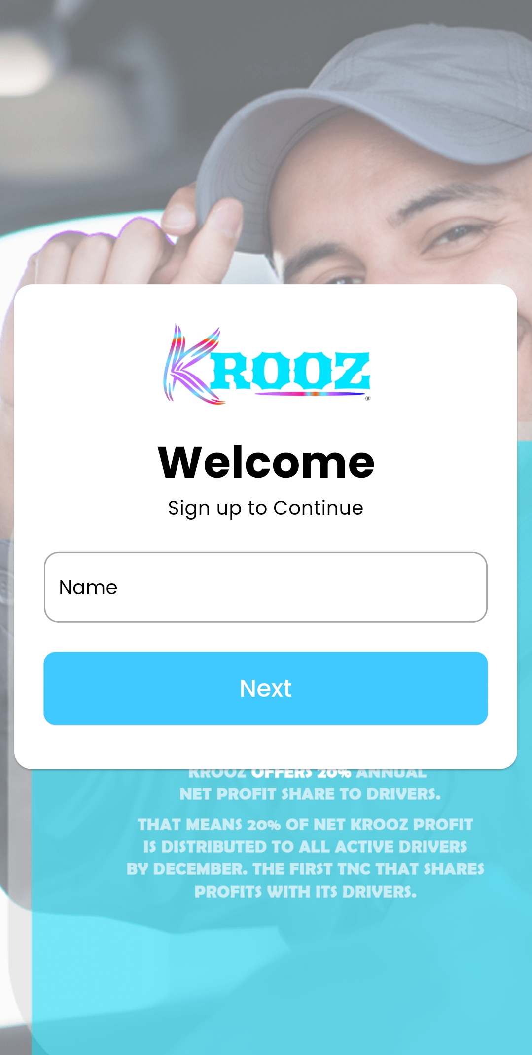 Krooz Customer App Login